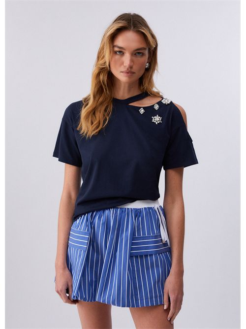 T-shirt woman blue LIU JO | CA6160JS088/P9583